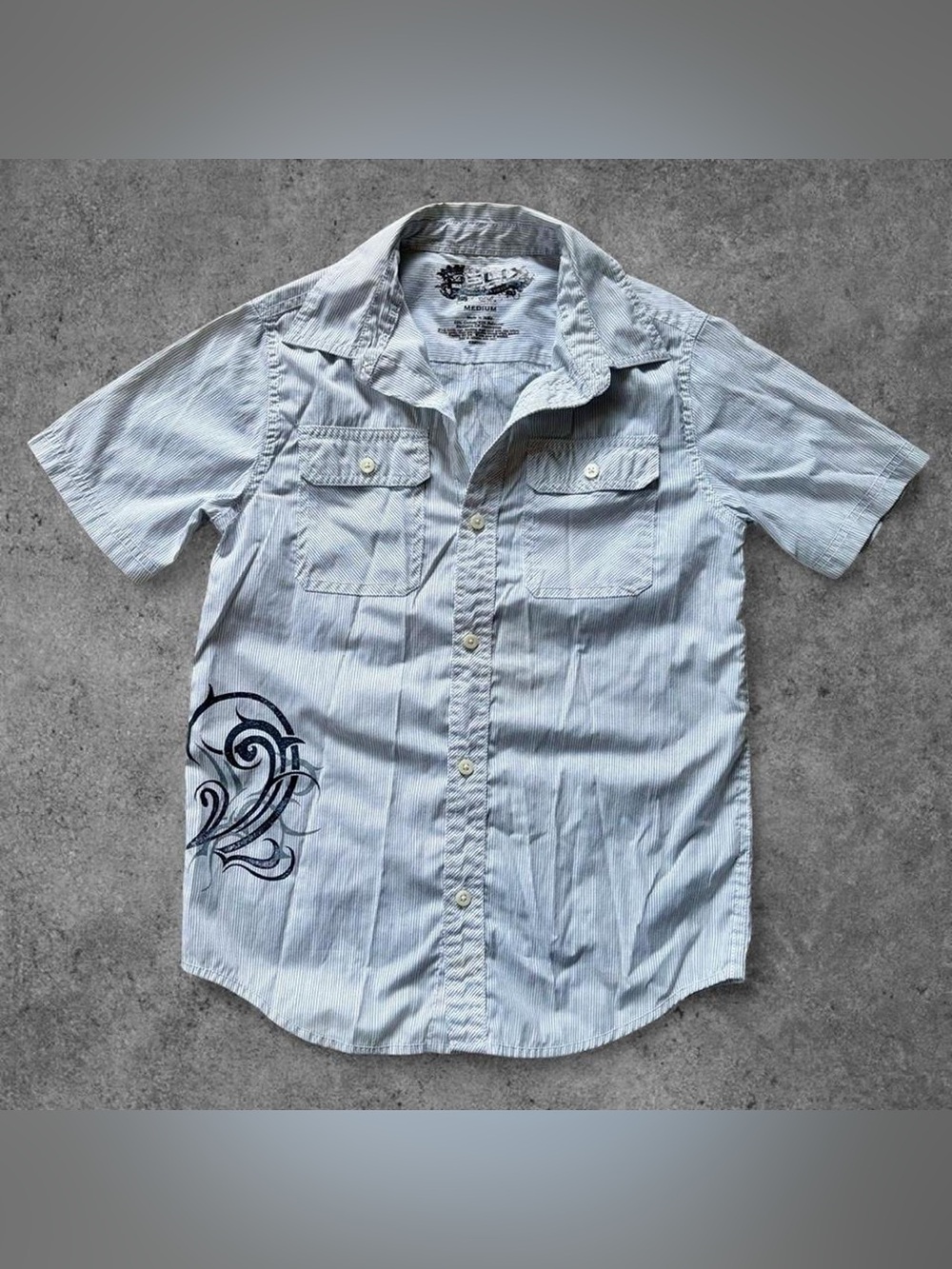 Y2K Grunge Tribal Button Down Shirt